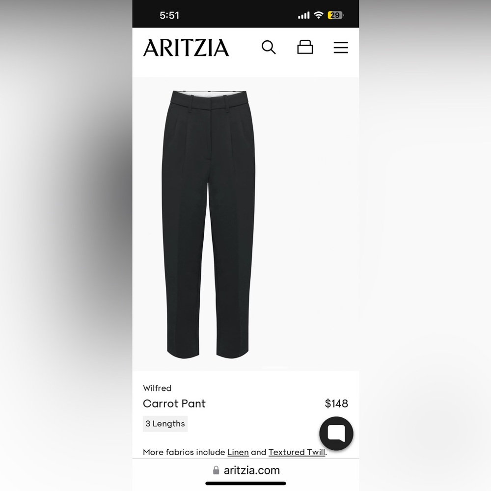 navy aritzia carrot pant!!